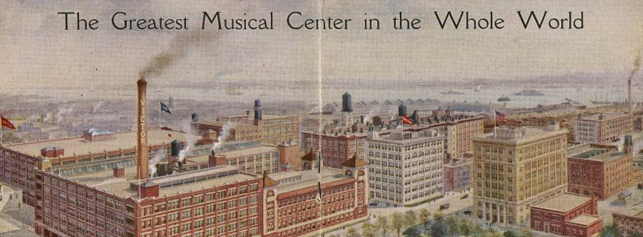 Vintage view of Victor record factory